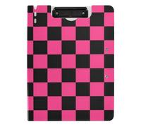 EtherSpher Foldable Clipboard with Storage Purple and Black American Plaid A4 Clipboard Binder Horizontal and Vertical Double Clips Nursing Clip Board with Cover