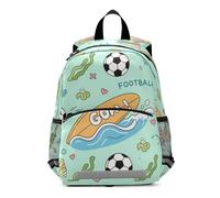 EtherSpher Football Goal Green Blue Pattern toddler boy backpack for 2 year old harnessing with leash bookbag for 2 year old mochila para ni?os de 5 a?os