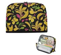 EtherSpher Fruit Banana Floral Fashion Black Yellow Pencil Storage Case Large Capacity Pen Case Stationery Pencil Case for Teacher Preppy School materiales escolares para nina