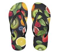EtherSpher Fruits Black Fresh rubber mens flip flops soft women flip for Outdoor Swimming, Hiking, Travel home