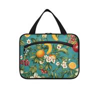 EtherSpher Fruits Green Simple Tropical hanging makeup bag travel cosmetic with hook, designer multifunctional snack bag for men travel bolso de mano para hombre L, fruits green simple tropical, L