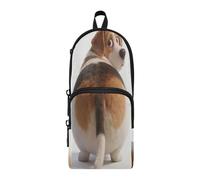 EtherSpher Funny Fat Beagle Nylon 3 Compartments Large Pencil Case Pencil Bag Big Capacity Cases for Teen School Stationery pouching for Boys Office 1600ml
