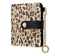 EtherSpher Giraffe Skin Pattern Brown Unique Ladies Premium Foldable Wallet Everyday PU Leather Wallet for Girls Women Ladies