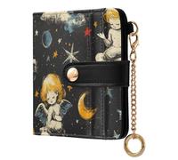 EtherSpher Glam Angel Trend-Setting Style Cute Ladies Cute Foldable Wallet Premium PU Leather Wallet for Men Women Travel