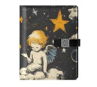 EtherSpher Glam Angel Trend-setting Style leather lined composition notebook delicate notebooks college ruled for diary 6.7x9.2