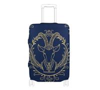 EtherSpher Gold Zodiac Sign Astrology Navy Blue Elastic Luggage Protector Cover Scratchproof Cover for Suitcase Travel Accessory Fit 18-32 Inch Luggage
