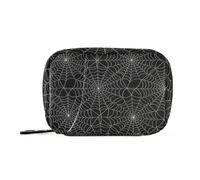 EtherSpher Gothic Black Halloween Web medicine bags for women with Detachable Compartments convenient pill organizer travel for purse