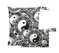 EtherSpher Gray Tai Chi Bagua Formation zippered bathing suit bags 2 Pack diaper bag essential items with handles for yoga, baby diapers