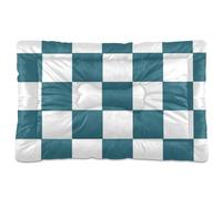EtherSpher Green and White American Plaid Washable Dog Cat Bed Soft Comfortable Anti-Slip Bottom Cat Kennel Crate Pad for Large Jumbo Medium Small Dogs 36" x 24"
