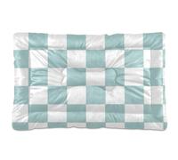 EtherSpher Green and White American Plaid Washable Pet Mattress Soft Comfortable Anti-Slip Bottom Cat Kennel Crate Pad for Large Jumbo Medium Small Dogs 36" x 24"