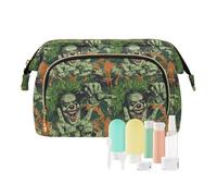 EtherSpher Green-haired Clown with A Big Grin and Two Hands Holding Up Middle Finger Cosmetic Bags Waterproof Travel Cosmetic Bag Change Purse for Cosmetic Organizer, Green-haired clown with a big