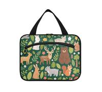 EtherSpher Green Personalized Animal Wild hanging bag for men travel with hook, designer washable makeup bag for car for ladies bathroom bolsa de maquillaje para mujer L, Green Personalized animal