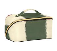 EtherSpher Green Red Buffalo Plaid Designed Toiletry Bags with dividers stylish Travel Cosmetic Bag For Women Vertical Free-Standing