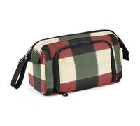 EtherSpher Green Red Buffalo Plaid Pencil Case Large Capacity Pencil Case Zipper Portable for Adults Back to School Supplies estuche para lapices
