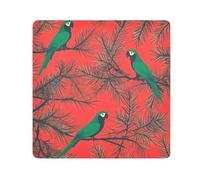 EtherSpher Green Scarlet Macaw Red Pine Trees Merry Christmas Makeup Bag Camera Lens Cloth Magic Sticker Makeup Bag Organizer Wrap 21.7 X 21.7 Wrapper Makeup For Women, Green Scarlet Macaw Red Pine