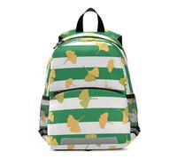 EtherSpher Green White Striped Ginkgo Biloba Leaf kids backpacks boys chest strap book bags for kindergarten mochilas para ni?as de 3 a?os