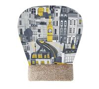 EtherSpher Grey London Streetscape Yellow Truck Sleeping Bag Covered Cat Bed for Indoor Cats Pet Tunnel Hideout Nest Winter Soft Self-Warming