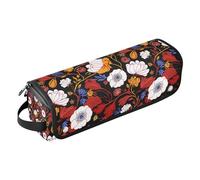 EtherSpher Hair Tools Travel Bag with Iron Mat Portable Travel Carrying Case for Curling Iron Straightener Flat Hair Dryer, Lilly Floral White Wildflower Red Trave Case for Women