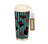 EtherSpher Halloween Red Devil's Eye Blood Handprint Stainless Steel Coffee Cup Insulated with Lid Designed On The Go Coffee Mug for Hot Cold Drinks 17 oz Spill Proof