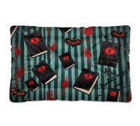 EtherSpher Halloween Red Devil's Eye Blood Handprint Washable Pet Bed Mat Non-Slip Soft Comfortable Pet Mat for Medium/Large Dogs 36" x 24"