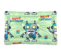 EtherSpher Happy Birthday Cartoon Robot Washable Dog Cat Bed Soft Comfortable Anti-Slip Bottom Dog Cat Bed for Large Jumbo Medium Small Dogs 36" x 24"