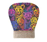 EtherSpher Happy Rainbow Cheetah Cubs Cat Cave Bed for Indoor Cats Pet Mat Pad Sack Winter Soft Self Heating