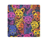 EtherSpher Happy Rainbow Cheetah Cubs Cosmetic Bag Cloth Magic Self-Adhesive Travel Bag Organizer Wrap 21.7 X 21.7 Wrapper Cosmetic Organizers For Travel, Happy Rainbow Cheetah Cubs, 21.7x21.7in