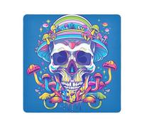 EtherSpher Happy Skull Rainbow Mushroom Travel Pouchs Cloth Magic Self-Adhesive Makeup Organizer Wrap 21.7 X 21.7 Wrapper Makeup For Women, happy skull rainbow mushroom, 21.7x21.7in