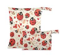 EtherSpher Happy Valentine Heart Distinctive zippered bag for swimming 2 Pack travel essentials for babies with handles for yoga, yoga
