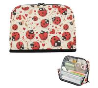 EtherSpher Happy Valentine Heart Pencil Bag Large Capacity Pen Bag Portable Stationery Storage for Student School Must Haves cartucheras escolares para lapices