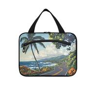 EtherSpher Hawaii Highway Street Sign Green hanging bags for women traveling with hook, designer waterproof large capacity makeup bag for women camping bolsos para hombre L, Hawaii highway street sign