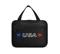 EtherSpher I Love Usa hanging travel bags for men with hook, designer waterproof kit bag for men for adults trip maletín para maquillaje L, I love usa, L