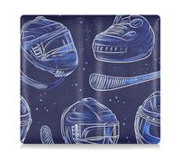 EtherSpher Ice Hockey Pattern Blue Premium Leather Toursuit car registration and insurance card holder Essential Car Wallet Case for Cards, Essential Document Driver License, Ice hockey pattern blue