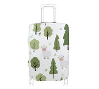 EtherSpher Indiana Lambs Forests Off White Elastic Protective Luggage Covers Washable Suitcase Covers Luggage Protector Fit 18-32 Inch Luggage