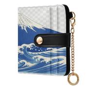 EtherSpher Japanese Fuji Mountain Portable Women's Folding Wallet with Card Slots PU Leather Wallet for Women Boys Girls