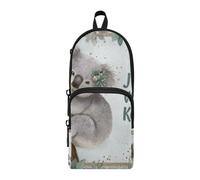 EtherSpher Just A Girl Who Loves Koala Nylon 3 Compartments Boys Pencil Bag Multi-Purpose and Aesthetic Pencil Case for Teen Girls School Stationery pouching for Adults College 1600ml