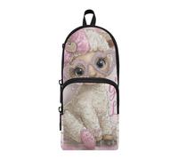 EtherSpher Just A Girl Who Loves Lamp Nylon 3 Compartments School Supply Pencil Bag Study&Multifunctional Slot Pencil Case Stationery pouching Organizer for Men Office 1600ml