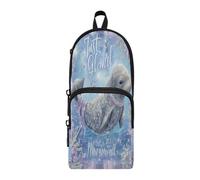 EtherSpher Just A Girl Who Loves Narwhal Nylon 3 Compartments Large Zipper Pencil Bag Big Capacity Pencil Case with Zipper Stationery pouching for Nurse Middle School 1600ml