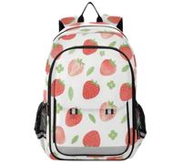 EtherSpher kids backpack for girls 8-12： casual bookbag for high school in assorted colors - Red Strawberry