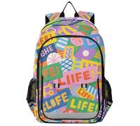 EtherSpher kids backpacks for school boys 8-12： adjustable books bag for women in assorted colors - Colorful Cartoon Life Modern