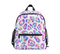 EtherSpher kids boy backpack with name tag Neon Paradise Leopard White