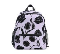 EtherSpher kids mini backpack boys with name tag Lovely Lilac Black Flower