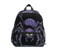 EtherSpher kids princess backpack with name tag Angry Spider Purple