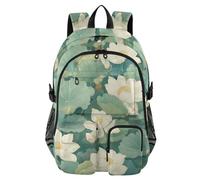 EtherSpher Laptop Backpacks for Men Watercolor White Water Lily Flower Work College School Bookbag 17.5" Womens Work Backpack Lightweight Casual Bag mochilas para hombre 7-18