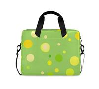 EtherSpher Laptop Sleeve Case 15-16 Inch Cute Computer Bag Modern Rounds Dots Green Carrying Bag with Zipper for Travel Business
