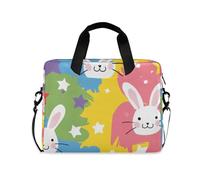 EtherSpher Laptop Sleeve Case 15-16 Inch Lightweight Laptop Case Rainbow Playful Bunny Computer Bag with Zipper for Travel Business