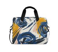 EtherSpher Laptop Sleeve Case 15-16 Inch Portable Laptop Sleeve Bag Large Indigo Roses Doodles Blue Case Hard Cover with Zipper for Travel Business