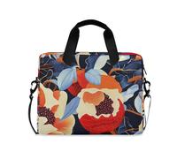 EtherSpher Laptop Sleeve Case 15-16 Inch Soft Lining Computer Case Retro Red Pomegranates Fruit Flowers Hard Cover with Zipper for Men Women