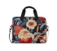 EtherSpher Laptop Sleeve Case 15-16 Inch Thin Laptop Storage Bag Retro Red Pomegranates Red Flowers Pattern Computer Sleeve with Zipper for Travel Business