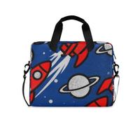 EtherSpher Laptop Sleeve Case 15-16 Inch Water Resistant Laptop Bag with Zipper Red Rockets Space Computer Briefcase with Zipper for Work Journey